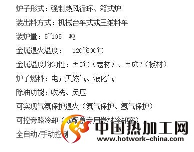 铝卷退火炉,铝锭退火炉技术参数