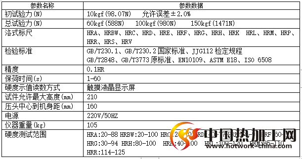 触摸屏数显洛氏硬度计技术参数
