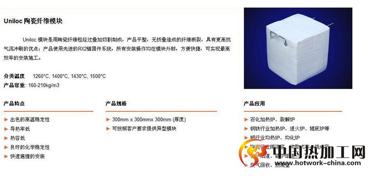 陶瓷纤维模块特点