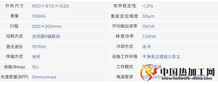 自动台式激光焊接机技术参数